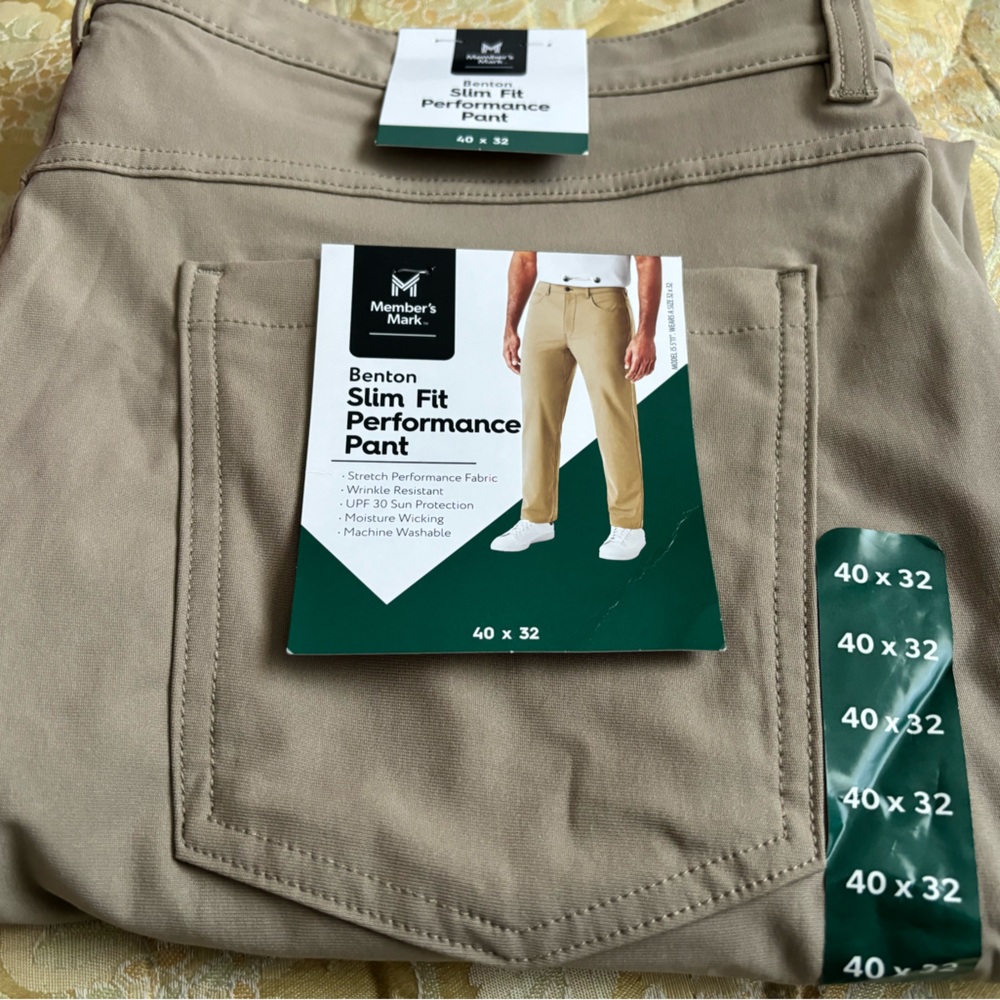 Members mark men’s Benton performance slim fit pant. Light comfy for summer. - Picture 6 of 8